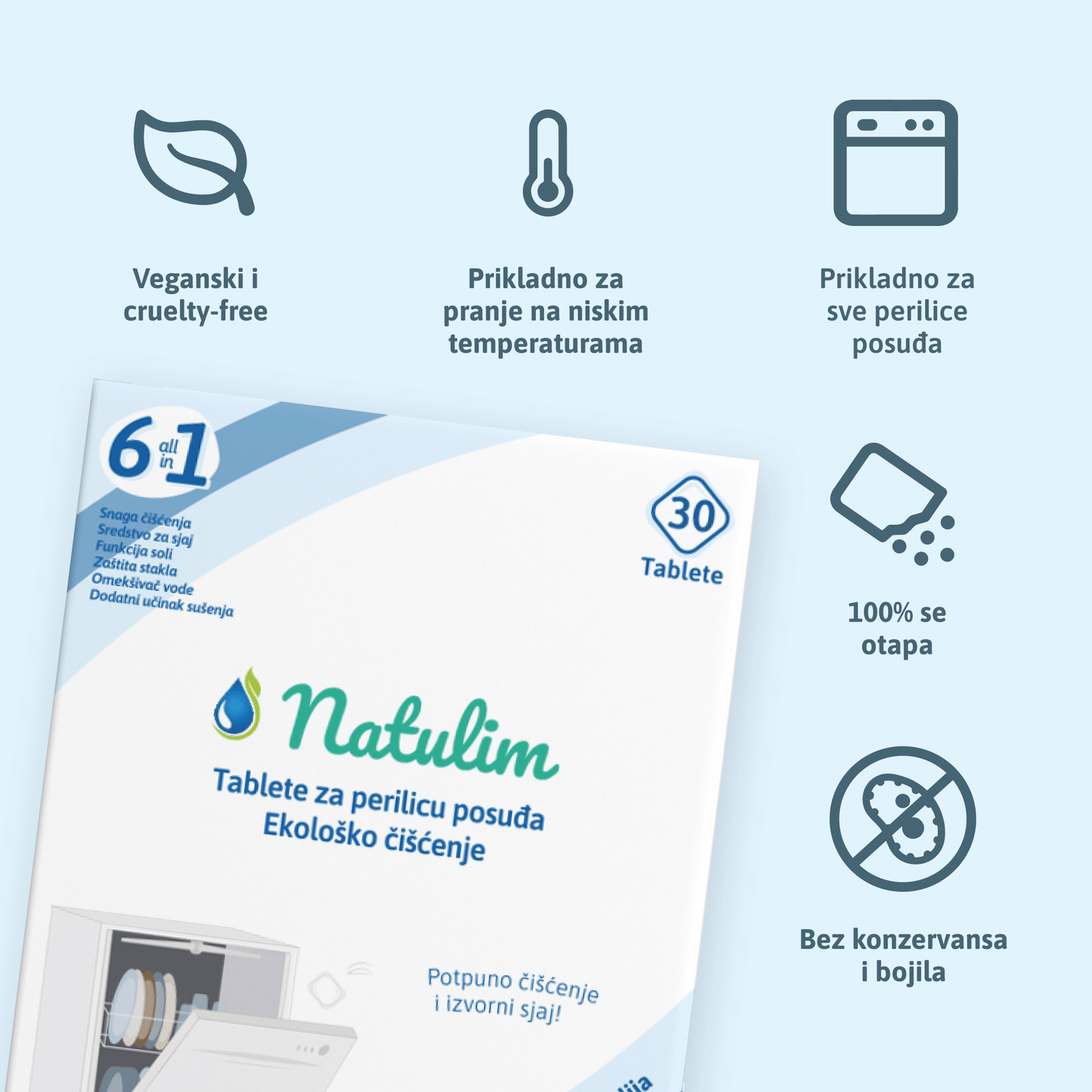 Eko tablete za perilicu posuđa 6u1  (60 pranja)